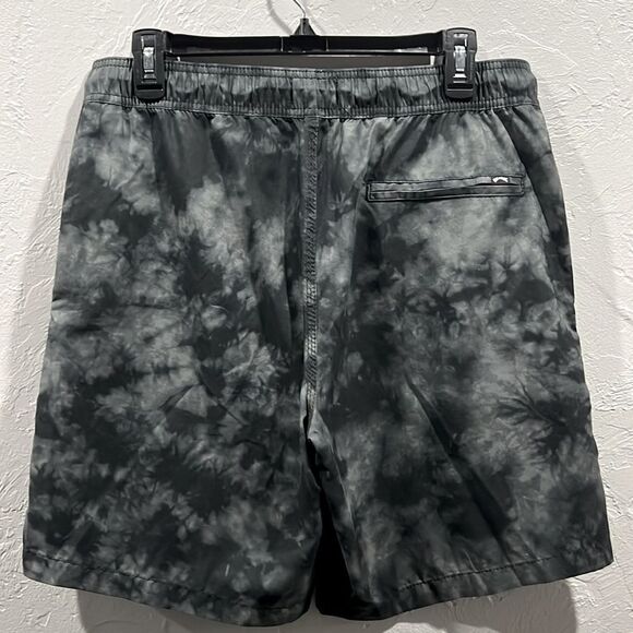 ☀️🏝️ Y2K BILLABONG Black/Gray Tie-Dye Boardshorts Swim Trunks Men Sz Medium -EU - Picture 6 of 8